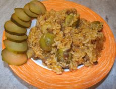Рис с брюссельской капустой и грибами