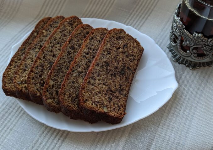 Банановый кекс с орехами
