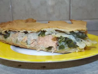 Пирог с рыбой и зеленой фасолью