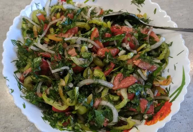 Баклажаны с зеленью и чесноком